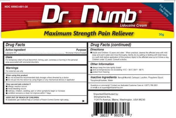 Dr. Numb cream 30g - Image 2